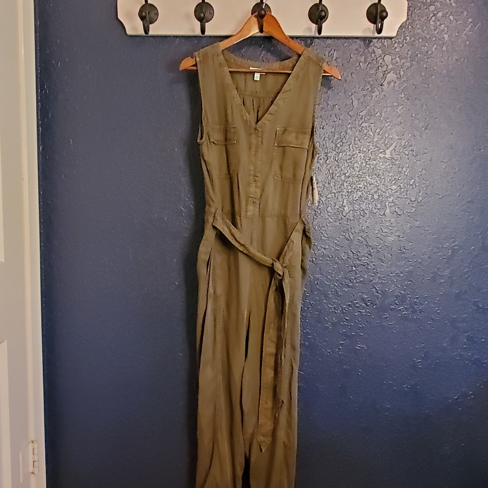 Olive Sleeveless Boiler Suit